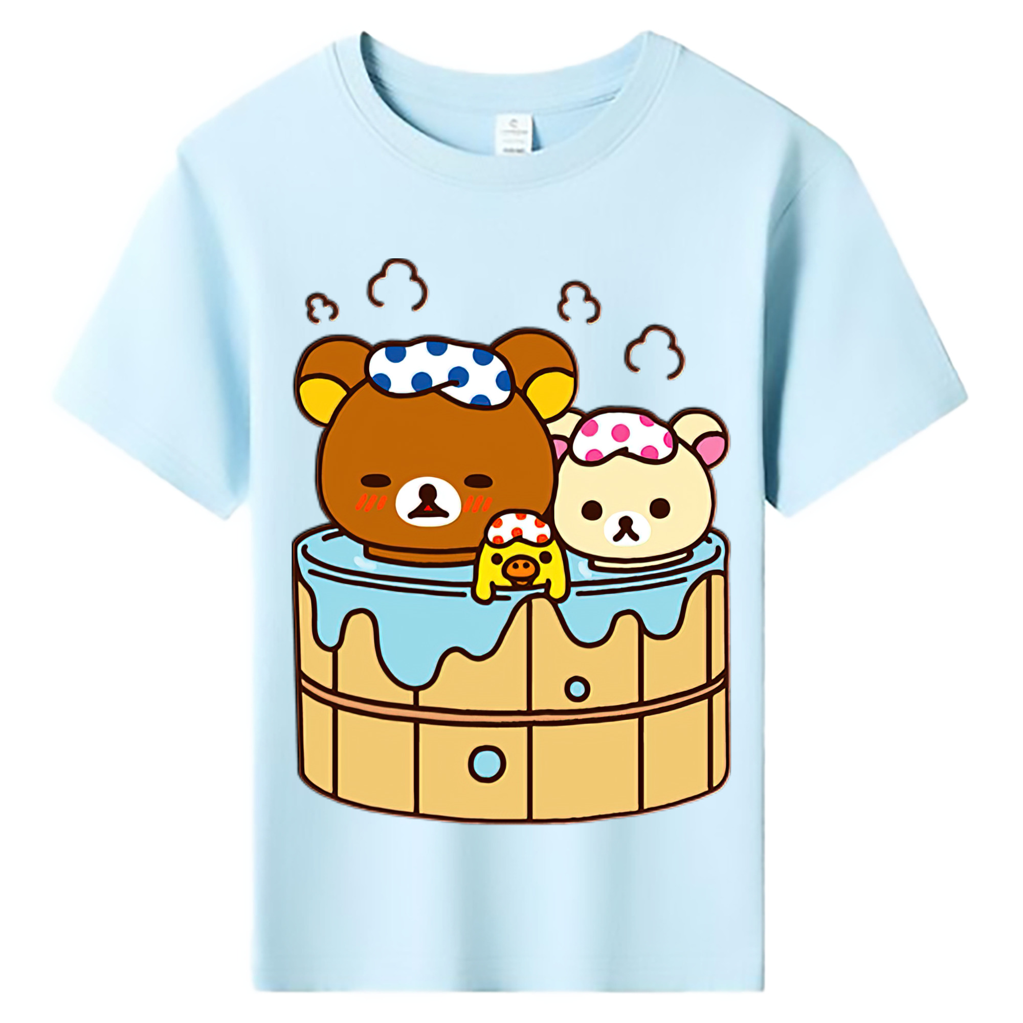（画像用） リラックマ リラックマ キイロイトリ Rilakkuma Korilakkuma Kiiroitori 綿100％キッズTシャツ（フロントプリント）